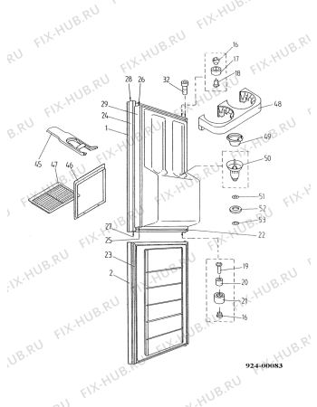 Взрыв-схема холодильника Electrolux ER4671S - Схема узла Left Door